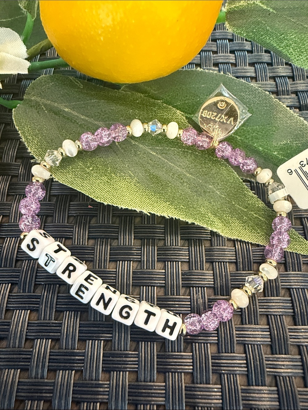 Lavender Strength Beaded Stretch Bracelet by VyZee